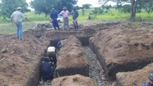 The base of the footings