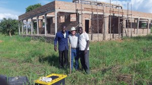 After pulling the survey line  from our north fence to our south fence along the west side of the Guesthouse it was found that  best pool of water on that line was right at the corner of of the Guesthouse. I am continually amazed at God’s favor! The water is at 42 meters (138 feet) and looks to be be good on the computer ….yeah no more bottled water and no more hiring ladies to haul water for us in jerry cans on their heads. Thank you for your prayers!