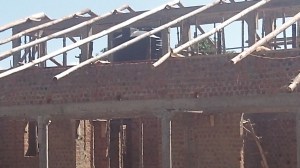 Our inside water tank is in place!