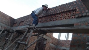 We want lots of air flowing into the rooms thus the vent bricks. We will get fine metal screening in Kampala to put over the vent bricks and windows to keep out those nasty malaria biting mosquitoes.