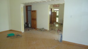 Looking out of Hall of Tyrannus. The kitchen is to the right 