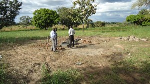 Pump being installed