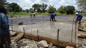 All the concrete had to be hand mixed