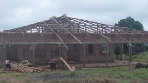 Timbers for roofing going up