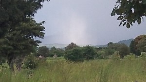 This the view from the Northeast corner of Guesthouse just as a storm was approaching from South Sudan.