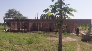 All the walls are complete! Next task, casting the top beams for the rafters.