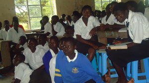 Students in a North Ugandan Secondary School listening to a gospel proclamation.