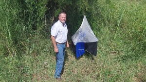 We saw many of these Tse-tse Fly net traps along the Nile. The Tse-tse Fly passes on "Sleeping sickness" which is prevalent is this area. The traps help bring down the numbers  Tse-tse Flies.