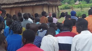 Getting ready to preach.