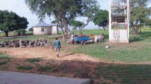 Unloading of building materials