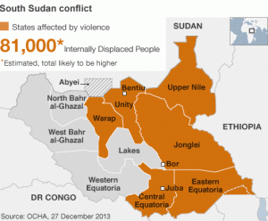 RAU is south of Juba located just inside the Ugandan border