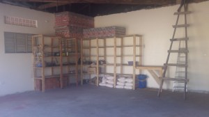 Empty garage ready for the container