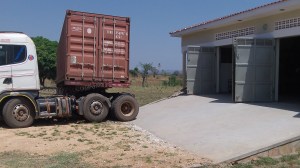 We had to jack knife the trailer to unload as the container was loaded backwards in Kampala