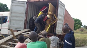 Time for the shredder to exit the container