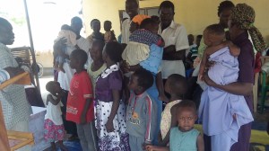 Children being dedicated to the Lord during the Sunday morning service