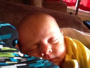 Cuddling the newest grand baby