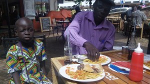 This was Anzo's and Mindra first buger and fries.